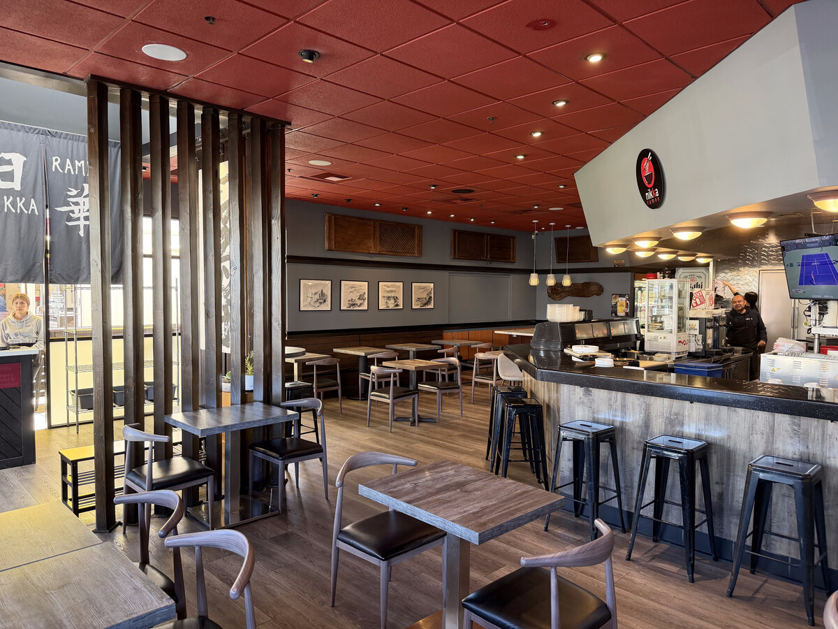 Nikka Ramen dining room and sushi counter